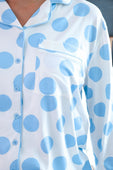 Light Blue Dotty Darling Ruffle Pajama Set - Jess Lea Boutique