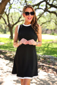 Lucy Tank Dress- Black and White - Jess Lea Boutique