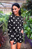 Luna Luxe Pullover Set- After Dark Polka Dot - Jess Lea Boutique