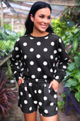 Luna Luxe Pullover Set- After Dark Polka Dot - Jess Lea Boutique