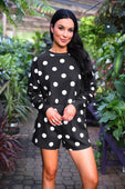 Luna Luxe Pullover Set- After Dark Polka Dot - Jess Lea Boutique