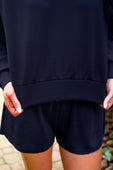 Luna Luxe Pullover Set- Navy - Jess Lea Boutique