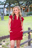 Make It Count Cap Sleeve Set- Burgundy - Jess Lea Boutique