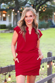 Make It Count Cap Sleeve Set- Burgundy - Jess Lea Boutique