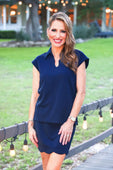 Make It Count Cap Sleeve Set- Navy - Jess Lea Boutique