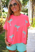 Margaritaville Sequin Patch Top - Jess Lea Boutique