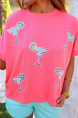Margaritaville Sequin Patch Top - Jess Lea Boutique