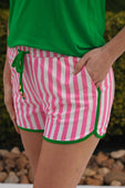 Melon Poppy Stripes Everyday Shorts - Jess Lea Boutique
