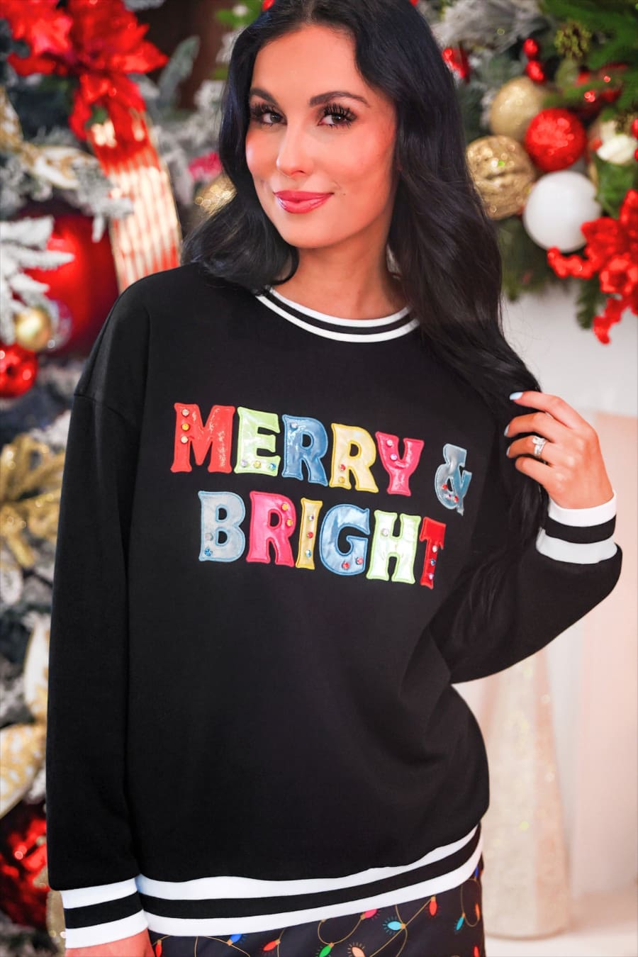 Merry & Bright Foil Luxe Pullover - Jess Lea Boutique