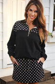 Mia Printed Pullover- After Dark Polka Dot - Jess Lea Boutique