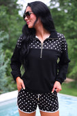 Mia Printed Pullover- After Dark Polka Dot - Jess Lea Boutique