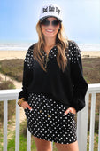 Mia Printed Pullover- After Dark Polka Dot - Jess Lea Boutique