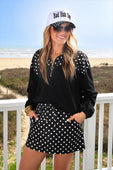 Mia Printed Pullover- After Dark Polka Dot - Jess Lea Boutique