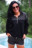 Mia Printed Pullover- After Dark Polka Dot - Jess Lea Boutique