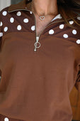 Mia Printed Pullover- Chocolate Polka Dot - Jess Lea Boutique