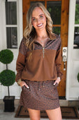 Mia Printed Pullover- Coco Leopard - Jess Lea Boutique