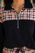 Mia Printed Pullover- Nora Plaid - Jess Lea Boutique