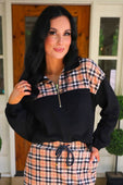 Mia Printed Pullover- Nora Plaid - Jess Lea Boutique