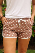 Mocha Mousse Polka Dot Everyday Shorts - Jess Lea Boutique
