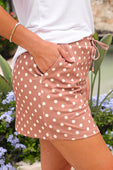 Mocha Mousse Polka Dot Skort - Jess Lea Boutique