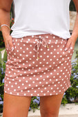 Mocha Mousse Polka Dot Skort - Jess Lea Boutique