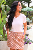 Mocha Mousse Polka Dot Skort - Jess Lea Boutique
