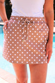 Mocha Mousse Polka Dot Skort - Jess Lea Boutique