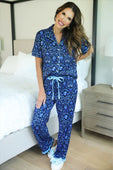 Moonlit Flora Ruffle Pajama Set - Jess Lea Boutique