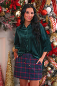 Navy Christmas Plaid Skort - Jess Lea Boutique