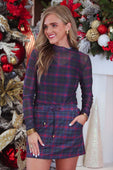 Navy Christmas Plaid Skort - Jess Lea Boutique