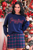 Navy Christmas Plaid Skort - Jess Lea Boutique