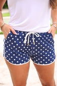 Navy Polka Dot Everyday Shorts - Jess Lea Boutique