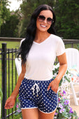 Navy Polka Dot Everyday Shorts - Jess Lea Boutique