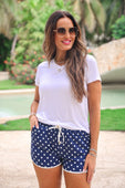 Navy Polka Dot Everyday Shorts - Jess Lea Boutique