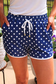 Navy Polka Dot Everyday Shorts - Jess Lea Boutique