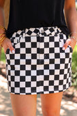 Nova Denim Skirt- Checkerboard Checkered - Jess Lea Boutique