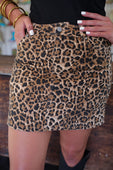 PREORDER-Nova Denim Skirt - Leopard - Jess Lea Boutique