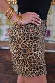 PREORDER-Nova Denim Skirt - Leopard - Jess Lea Boutique
