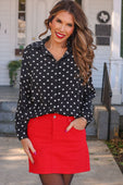 Nova Denim Skirt- Red - Jess Lea Boutique