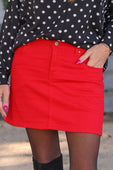 Nova Denim Skirt- Red - Jess Lea Boutique
