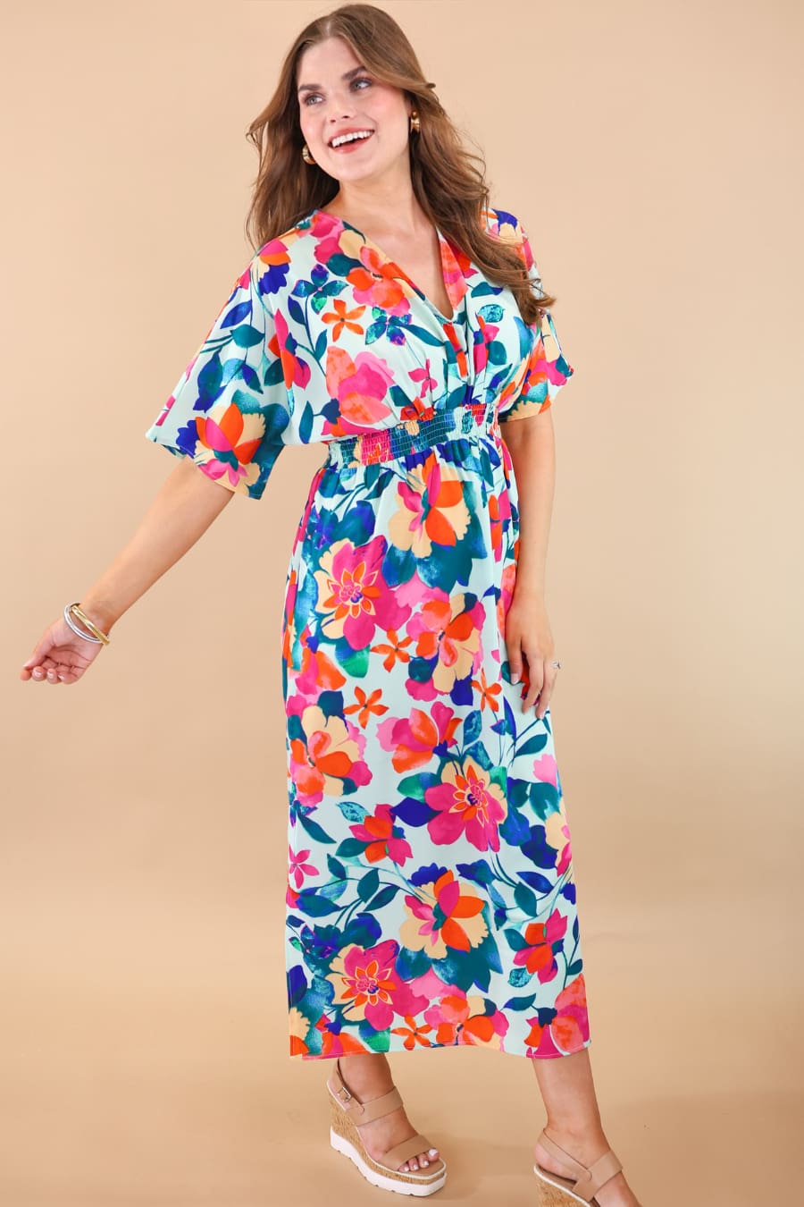 Ocean Mist Floral Dress - Jess Lea Boutique