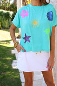 On Vacay Sequin Patch Top - Jess Lea Boutique