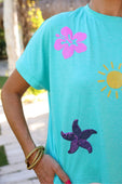 On Vacay Sequin Patch Top - Jess Lea Boutique