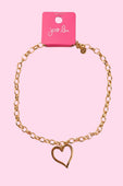 Open Heart Chain Necklace- Gold - Jess Lea Boutique