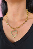 Open Heart Chain Necklace- Gold - Jess Lea Boutique