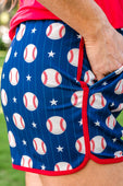 PREORDER-Out Of Your League Baseball Drawstring Everyday Shorts - Jess Lea Boutique