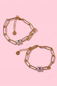 Paperclip Chain Bracelet- Gold/Crystal - Jess Lea Boutique