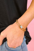 Paperclip Chain Bracelet- Gold/Crystal - Jess Lea Boutique