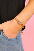 Paperclip Chain Bracelet- Gold/Pink - Jess Lea Boutique