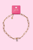 Paperclip Chain Necklace- Gold/Pink - Jess Lea Boutique